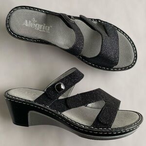 Alegria Loti Wedge Slide Sandal Glitteroti Size 40